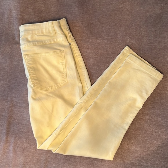 Long Tall Sally Yellow Lightweight Denim Pedal Pushers Zipper Ankle - Picture 4 of 4